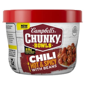 Campbell s Chunky Hot & Spicy Chili With Beans, 15.25 Ounce, 8 Per Case