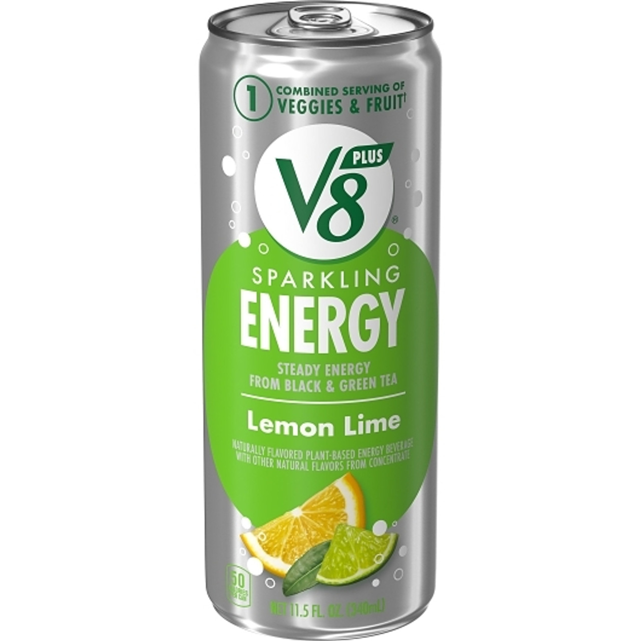V8 Sparkling Lemon Lime Energy Drink, 11.5 Fluid Ounces, 12 Per Case