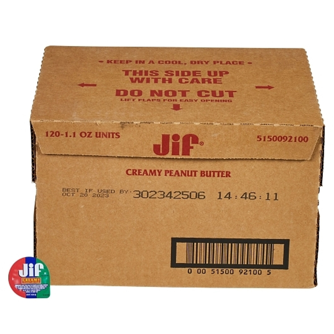 Jif Peanut Butter 1.1Z Portion Control 120 Count, 1.1 Ounces, 120 Per Case