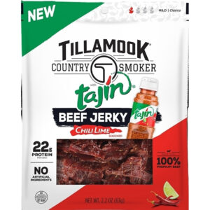 Tillamook Country Smoker Tajin Chili Lime Beef Jerky, 2.2 Ounce, 12 Per Case
