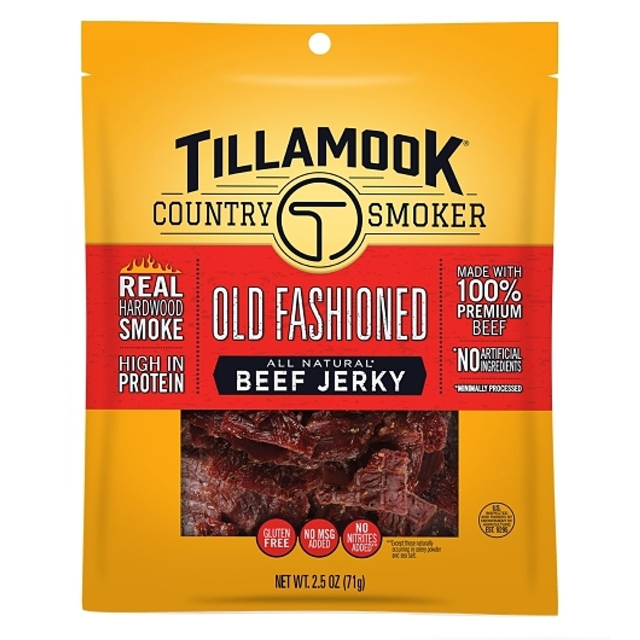 Tillamook Country Smoker Old Fashion Beef Jerky, 2.5 Ounce, 12 Per Case