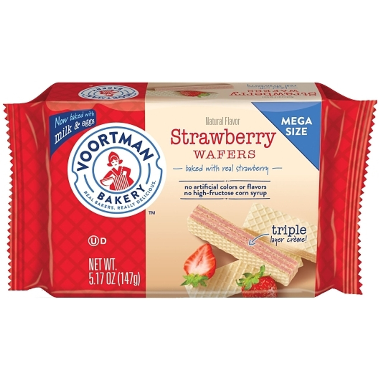 Voortman Strawberry Layered Wafer, 5.17 Ounce, 54 Per Case