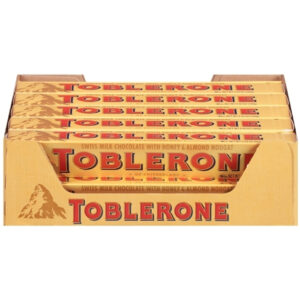 Toblerone Milk Chocolate Bar Candy, 3.52 Ounces, 80 Per Case