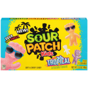 Sour Patch Kids Fat Free Tropical Soft Candy Box, 3.5 Ounce, 12 Per Case