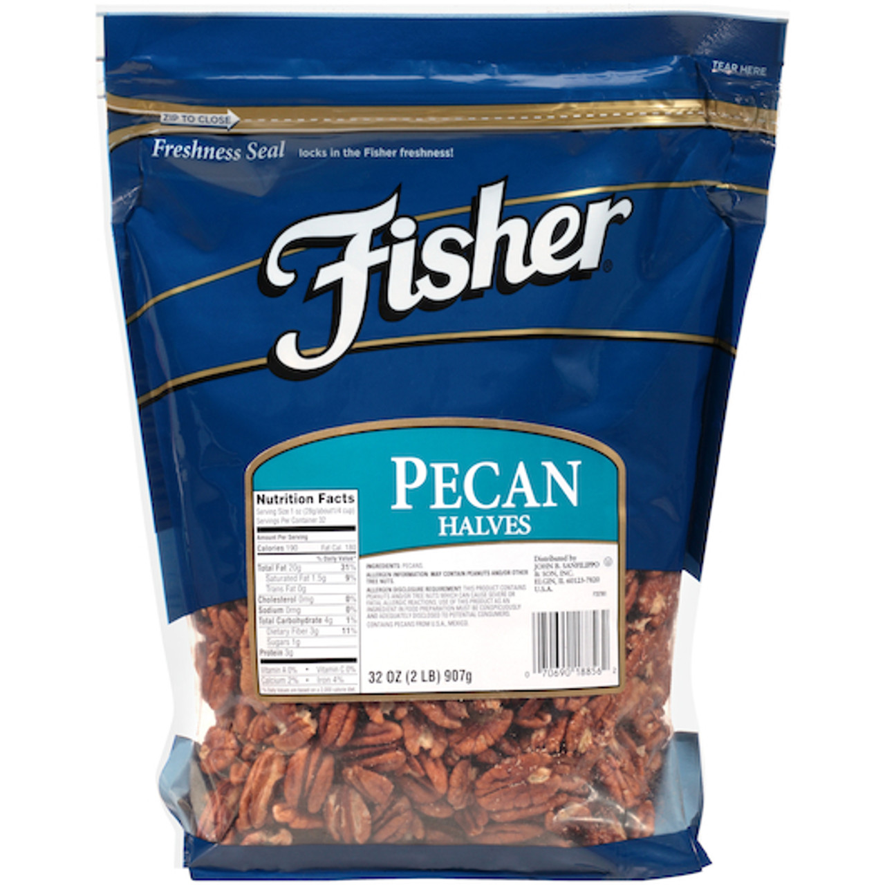 Fisher Fancy Pecan Halves, 6 Ounce, 3 Per Case