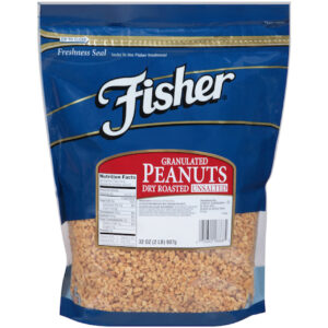 Fisher Dry Roasted Granulated Peanuts No Salt, 32 Ounce, 3 Per Case