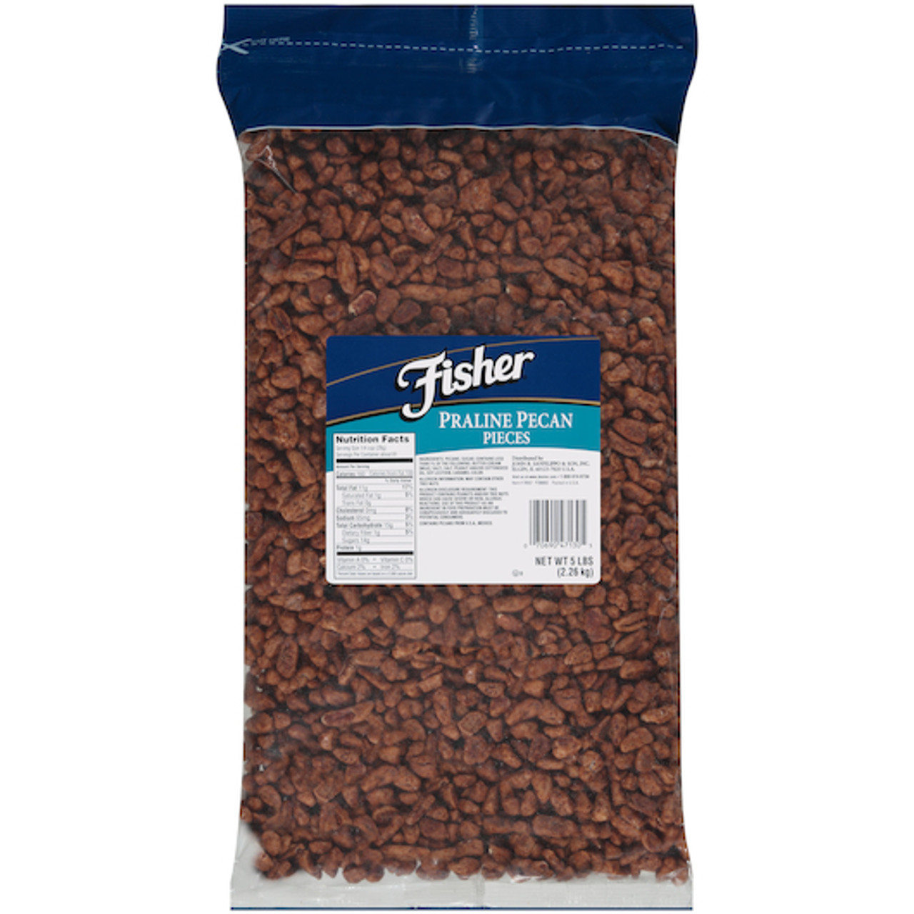 Fisher Praline Pecan Pieces, 5 Pound, 1 Per Case