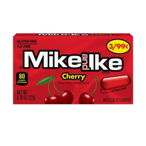 Mike and Ike Fat Free Gluten Free Cherry Candy, 0.78 Ounce, 24 Per Box, 16 Per Case