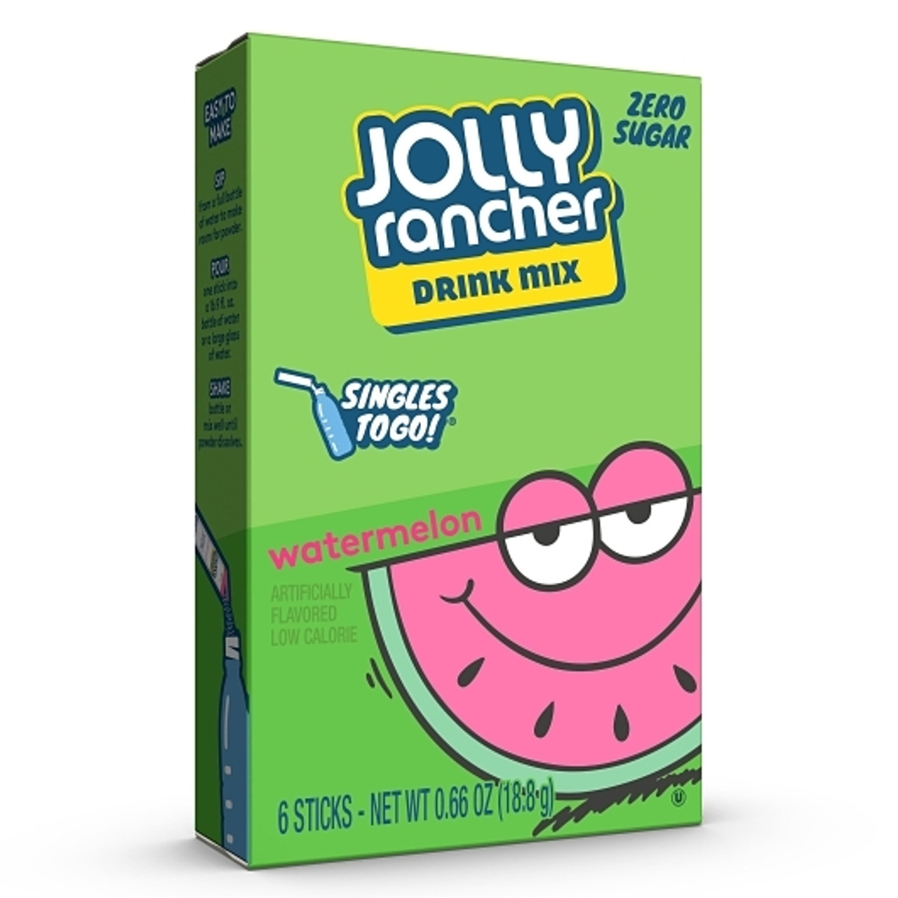 Jolly Rancher Watermelon Low Calorie Drink Mix Singles To Go, 6 Count, 12 Per Case
