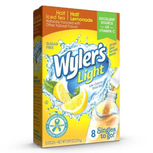 Wylers Light Lemonade Iced Tea Drink Mix, 8 Count, 12 Per Case