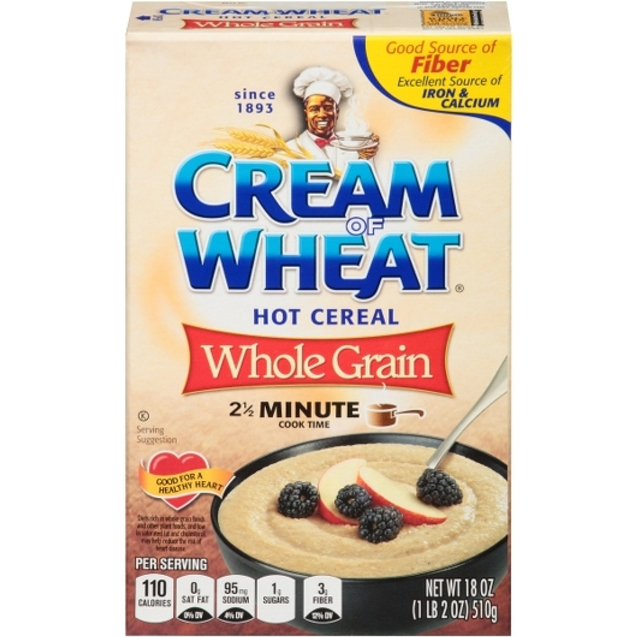 Cream Of Wheat Whole Grain Hot Cereal, 18 Ounce, 12 Per Case