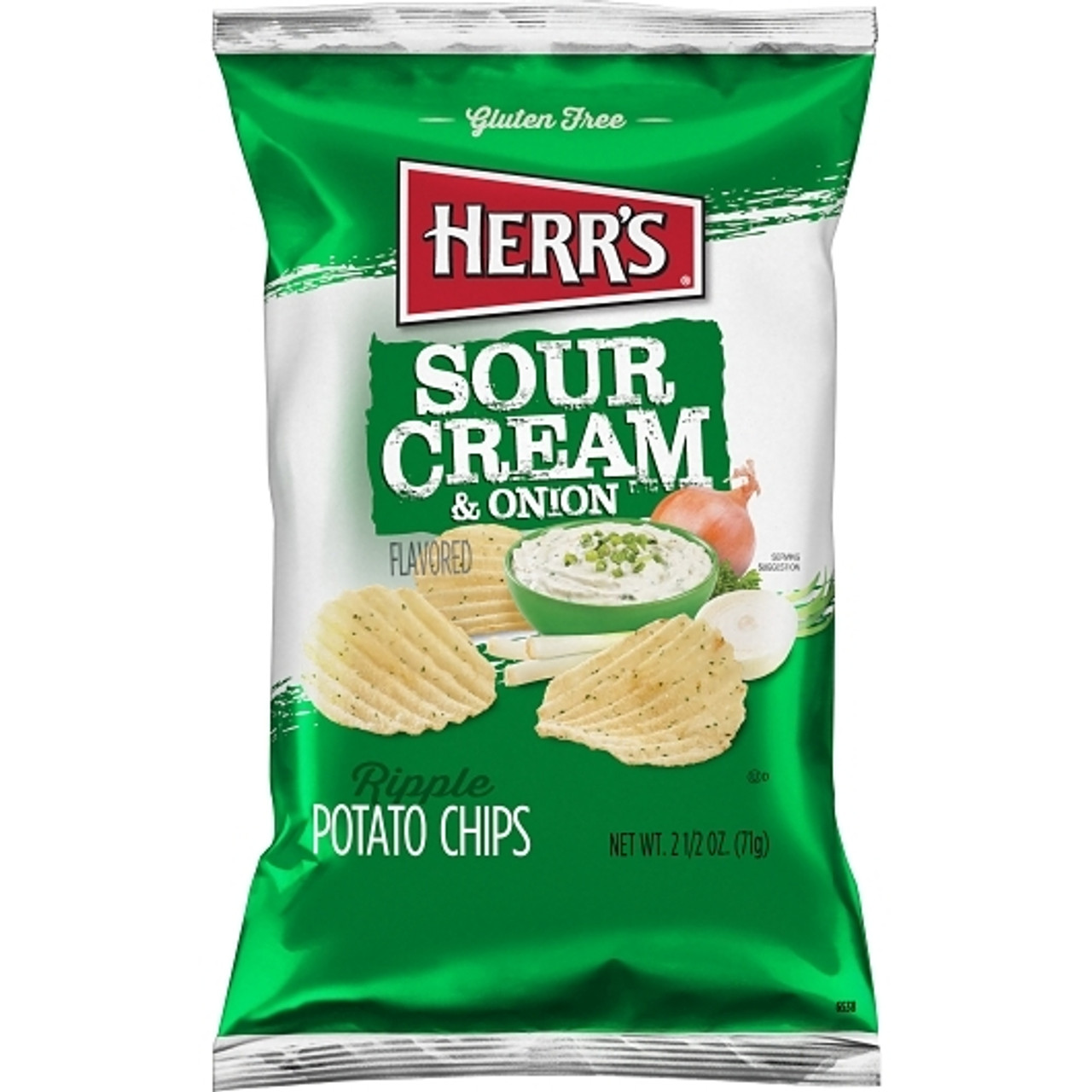 Herr Brands Sour Cream & Onion Chips, 2.5 Ounce, 12 Per Case