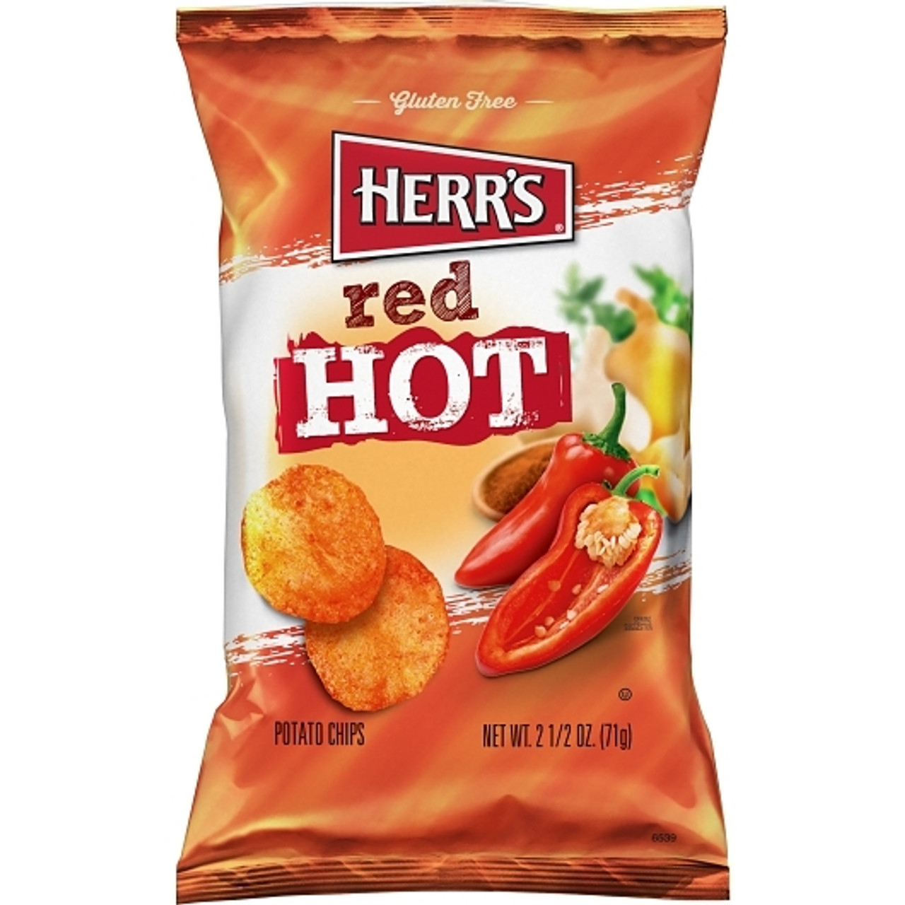 Herr Brands Red Hot Chips, 2.5 Ounces, 12 Per Case