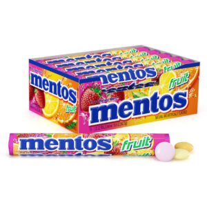 Mentos Vertical Showbox Mixed Fruit Candy, 1.32 Ounces, 15 Per Box, 24 Per Case