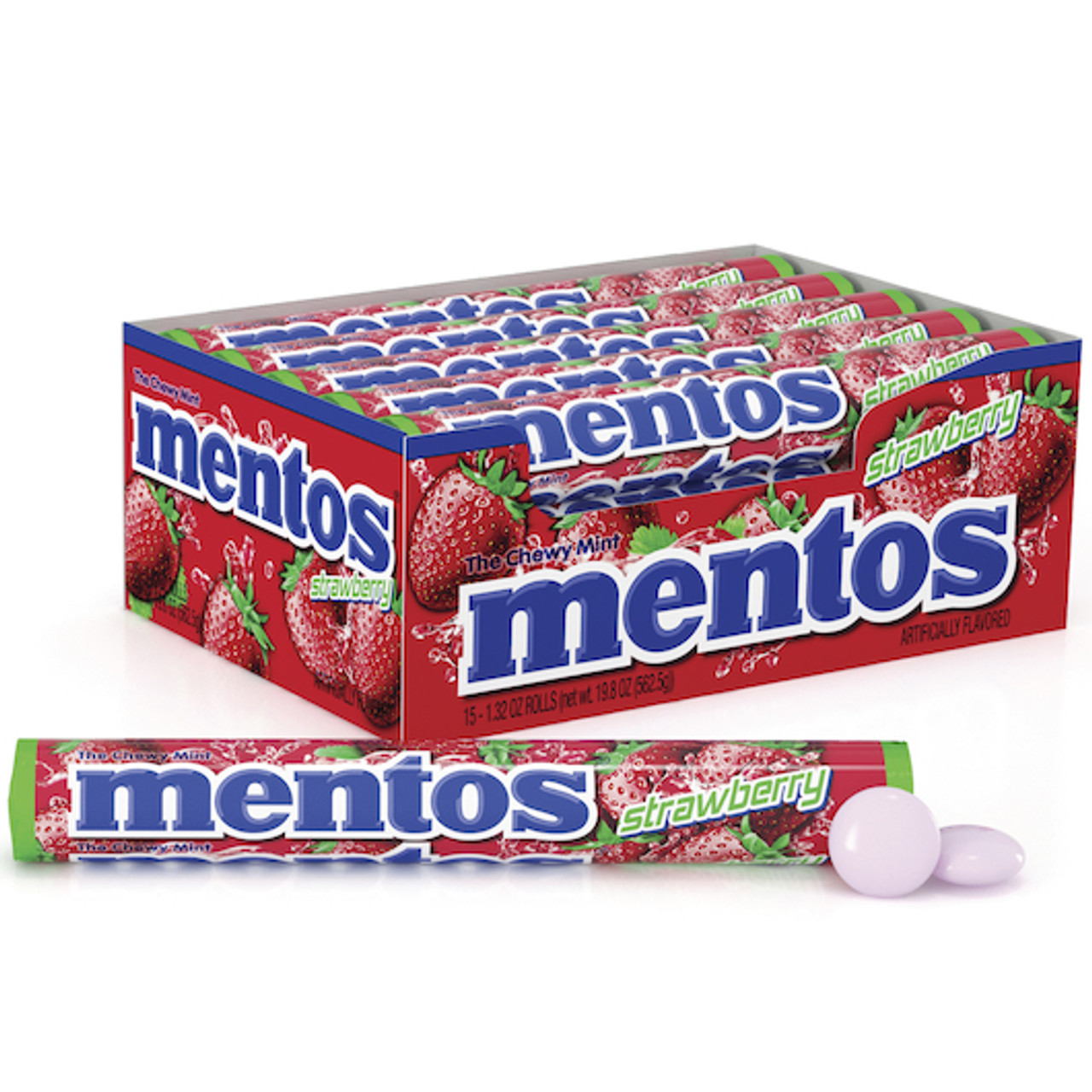 Mentos Strawberry Candy, 1.32 Ounces, 360 Per Case
