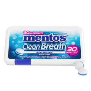 Mentos Hard Mints Clean Breath Peppermint, 0.74 Ounces, 12 Per Box, 12 Per Case