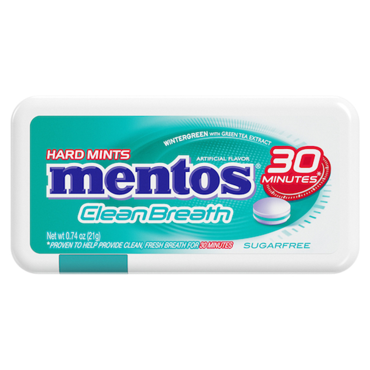 Mentos Hard Mints Clean Breath Wintergreen, 0.74 Ounces, 12 Per Box, 12 Per Case