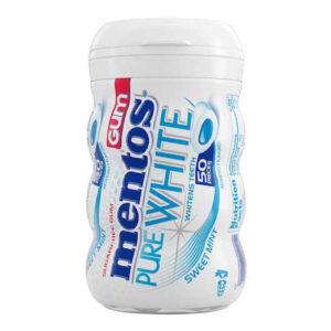 Mentos Sugar Free Pure Fresh Gum Pure White Curvy Bottle, 50 Piece, 4 Per Box, 6 Per Case