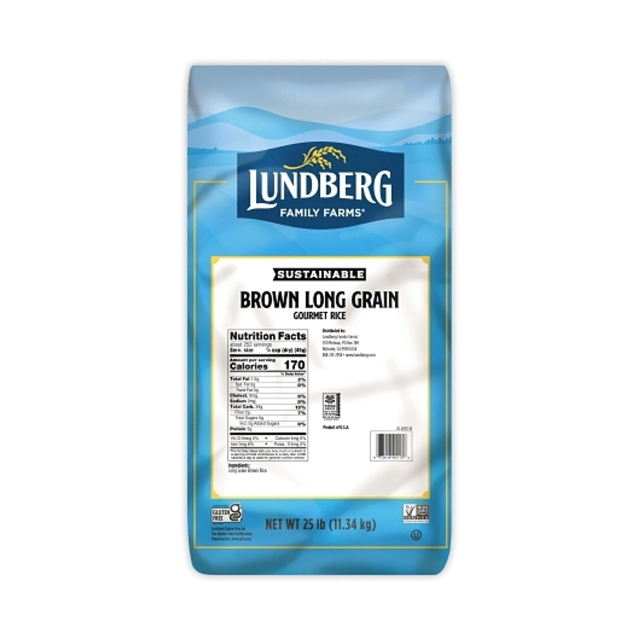 Lundberg Family Farms Eco-Farmed Brown Rice Long Grain, 25 Pounds