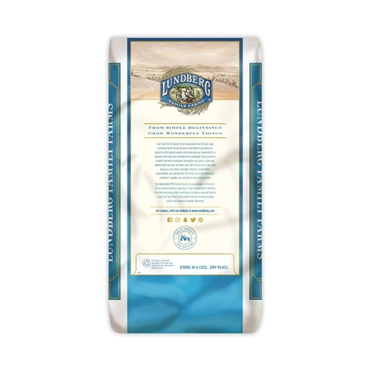 Lundberg Family Farms Organic Brown Rice Long Grain, 25 Pounds