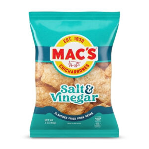 Mac s Box Of Salt & Vinegar Pork Skins, 3 Ounce, 12 Per Case