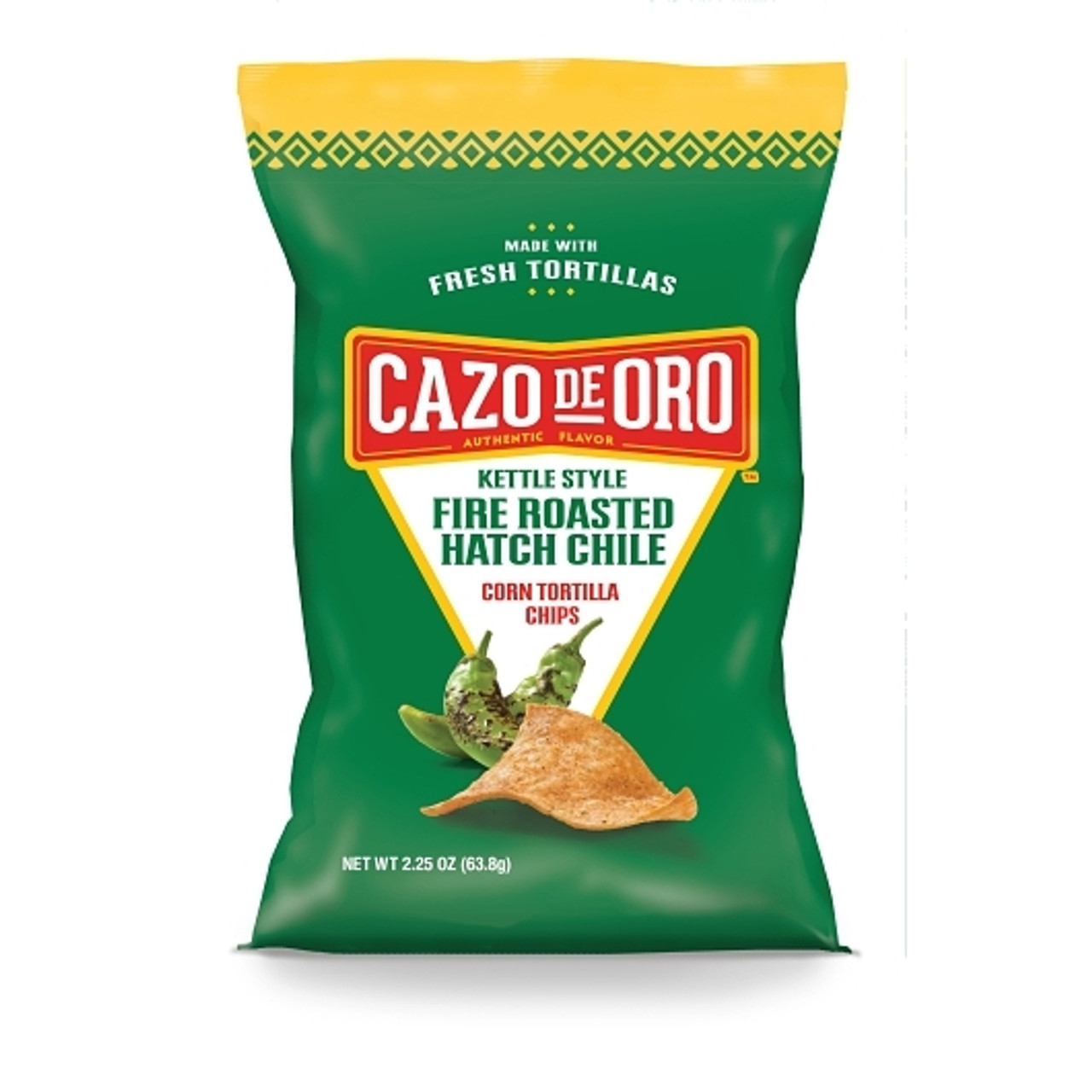 Cazo De Oro Tortilla Chips Fire Roasted Hatch Chili, 2.25 Ounce, 12 Per Case