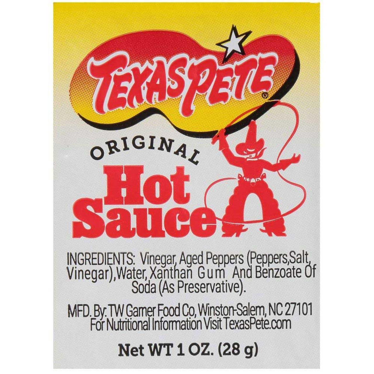 Texas Pete Original Hot Sauce Single Serve, 1 Ounce, 150 Per Case