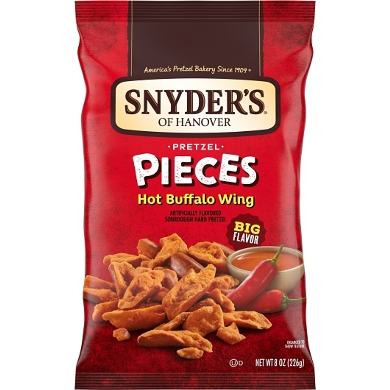 Snyder s Of Hanover Hot Buffalo Wing Pretzel Pieces, 8 Ounces, 6 Per Case