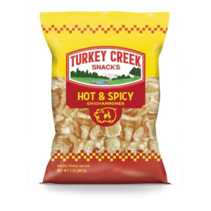 Turkey Creek Box Of Hot Pork Skins, 2 Ounce, 12 Per Case
