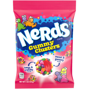 Nerds Medium Gummy Clusters Peg Bag, 5 Ounce, 12 Per Case
