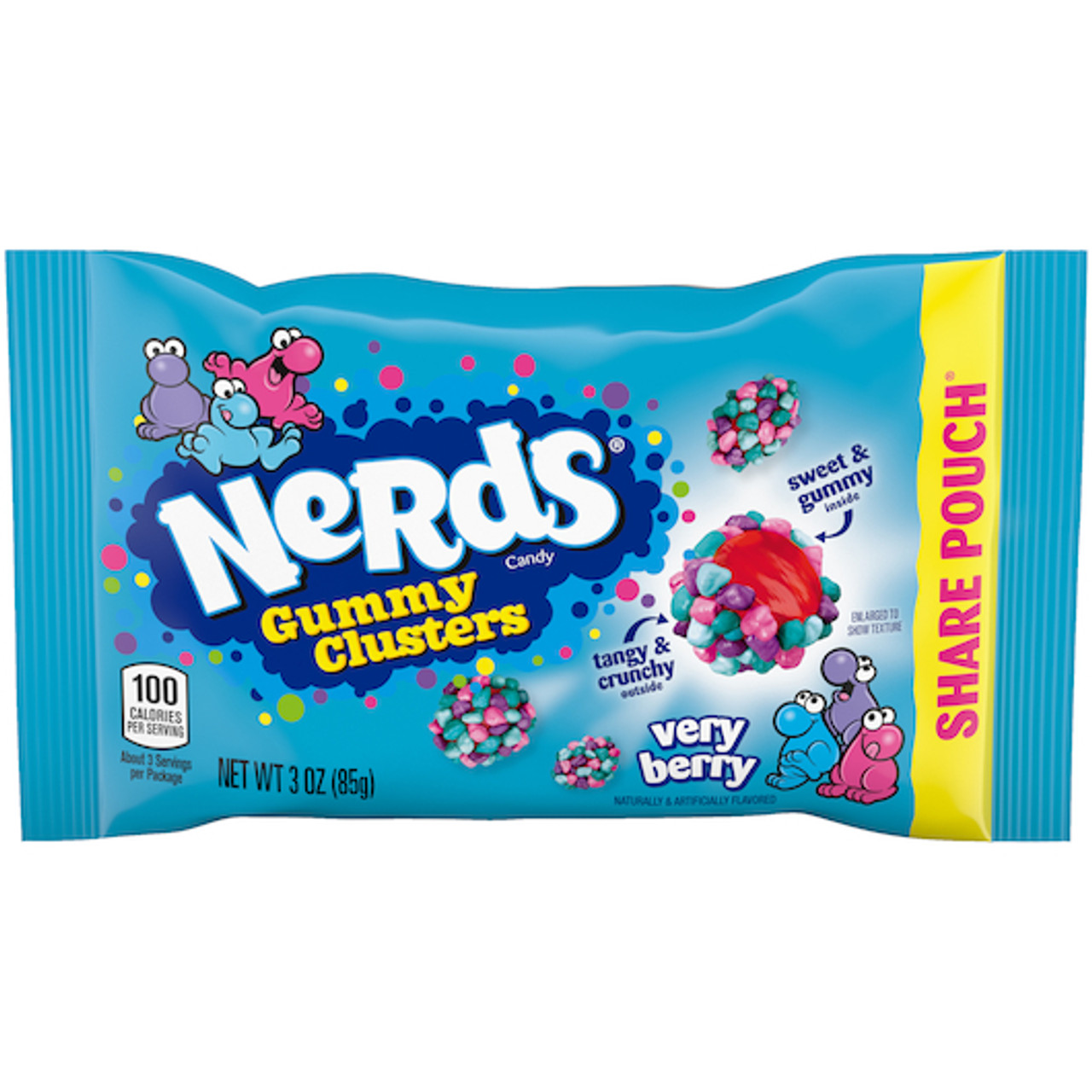 Nerds Gummy Clusters Sharepack Countertop Display, 63 Count, 1 Per Case