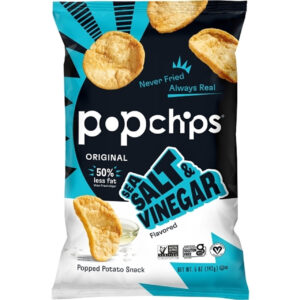 Popchips Sea Salt & Vinegar Popped Potato Snack, 5 Ounce, 12 Per Case