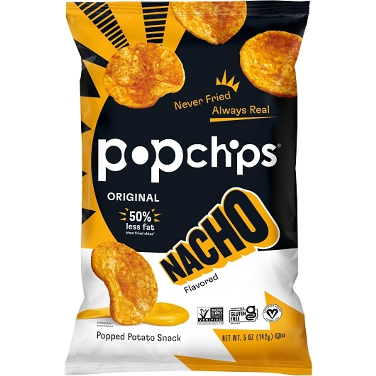 Popchips Nacho Popped Potato Snack, 5 Ounce, 12 Per Case