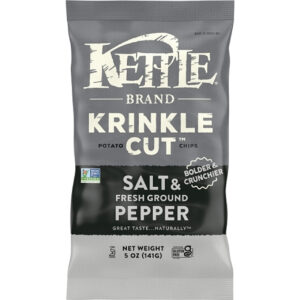 Kettle Foods Potato Chip Krinkle Salt & Fresh Ground Pepper, 5 Ounces, 8 Per Case