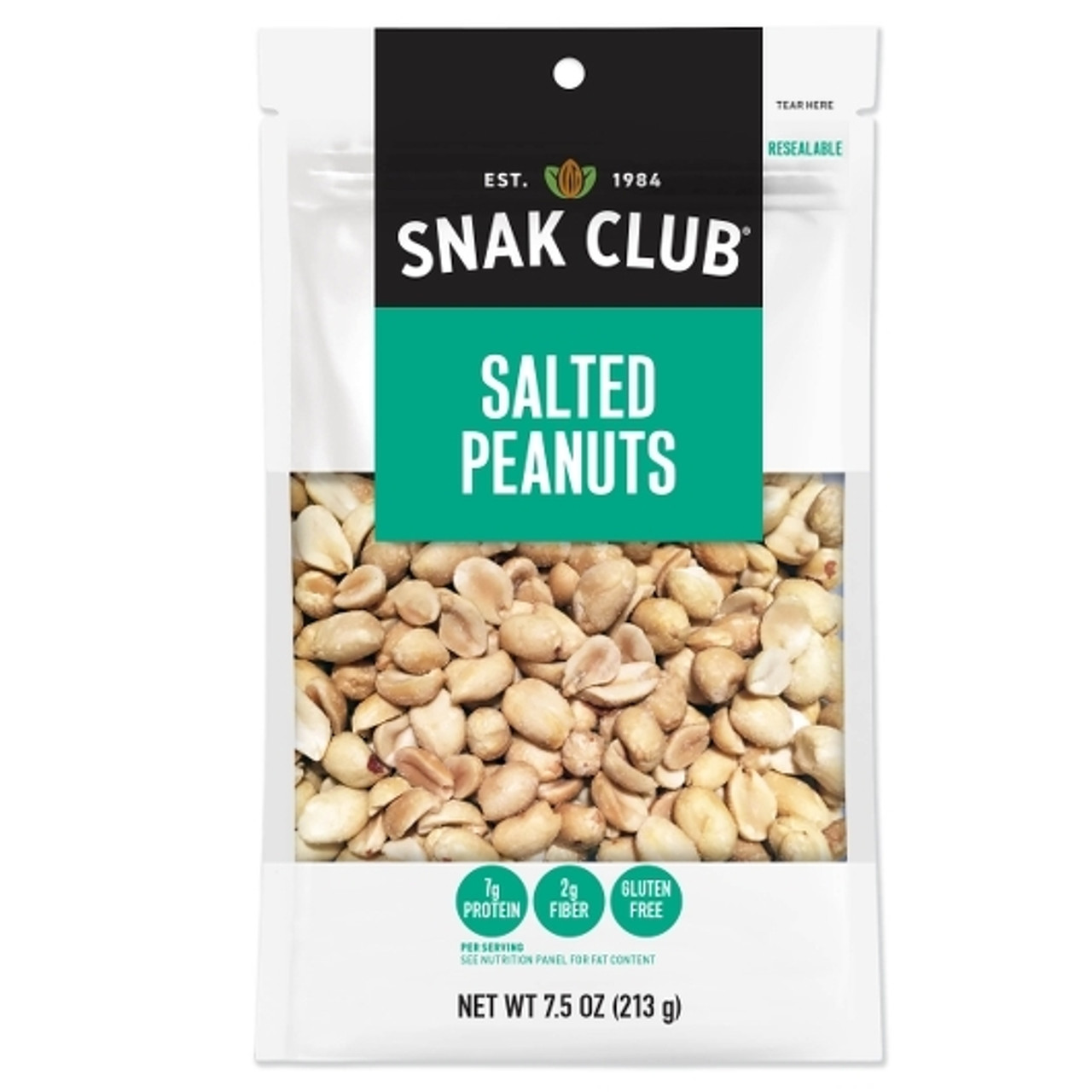 Snak Club Century Snacks Salted Peanuts, 7.5 Ounce, 6 Per Case