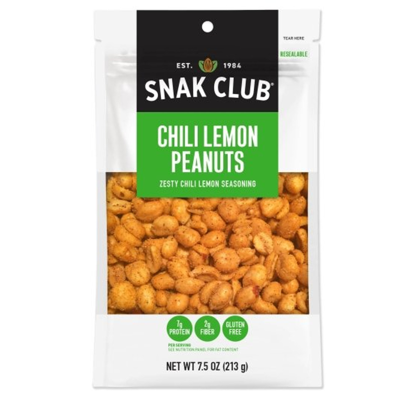 Snak Club Century Snacks Chili Lemon Peanuts, 7.5 Ounces, 6 Per Case