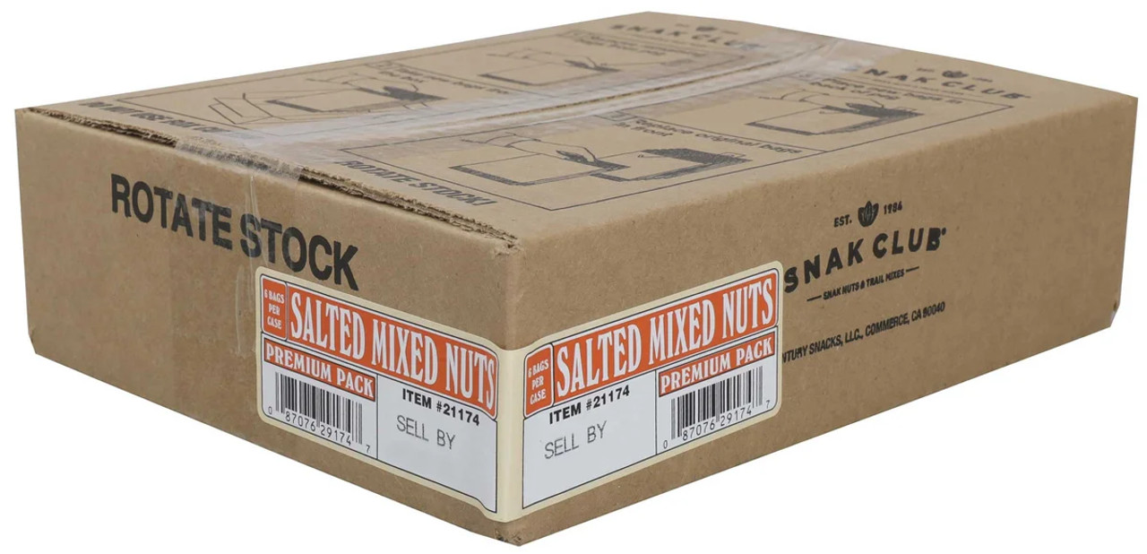 Snak Club Century Snacks Salted Mixed Nuts, 2.75 Ounce, 6 Per Case