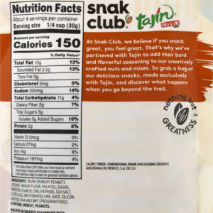 Snak Club Tajin Crunchy Peanut, 4 Ounces, 6 Per Case