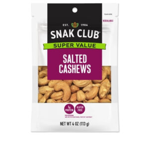 Snak Club Salted Cashews, 4 Ounce, 6 Per Case