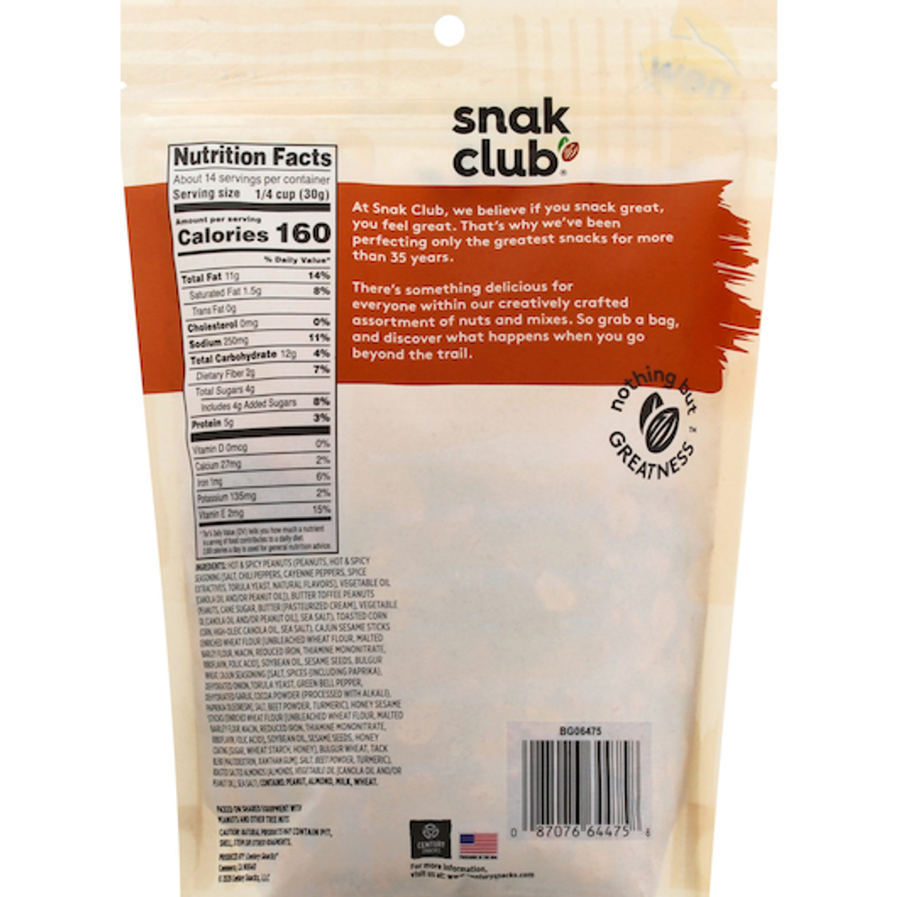 Snak Club Family Size Cajun Style Snack Mix, 15 Ounce, 6 per case