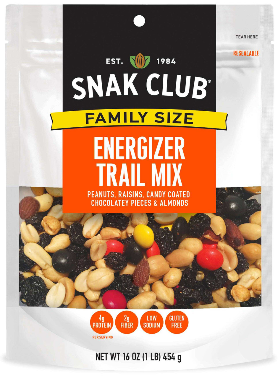 Snak Club Energizer Trail Mix Family Size, 16 Ounce, 6 Per Case