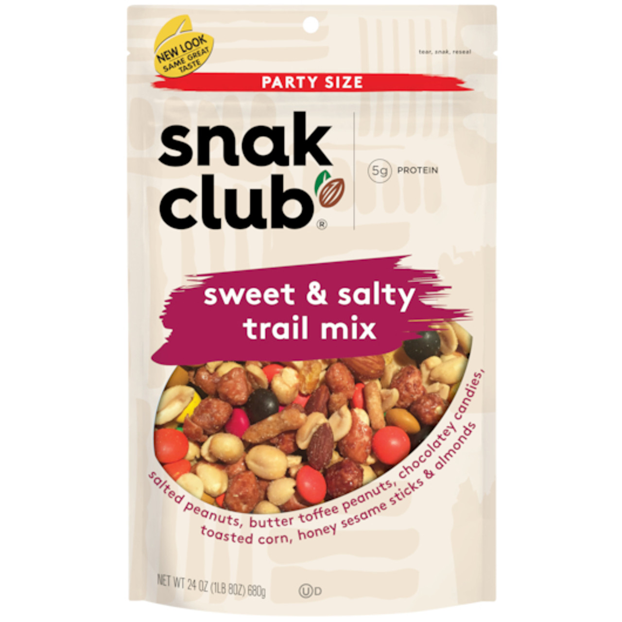 Snak Club Century Snacks Party Size Sweet & Salty Trail Mix, 1.5 Pounds, 6 Per Case