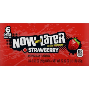 Now and Later Strawberry Long Lasting Chew Candy, 0.93 Ounce, 12 Per Case