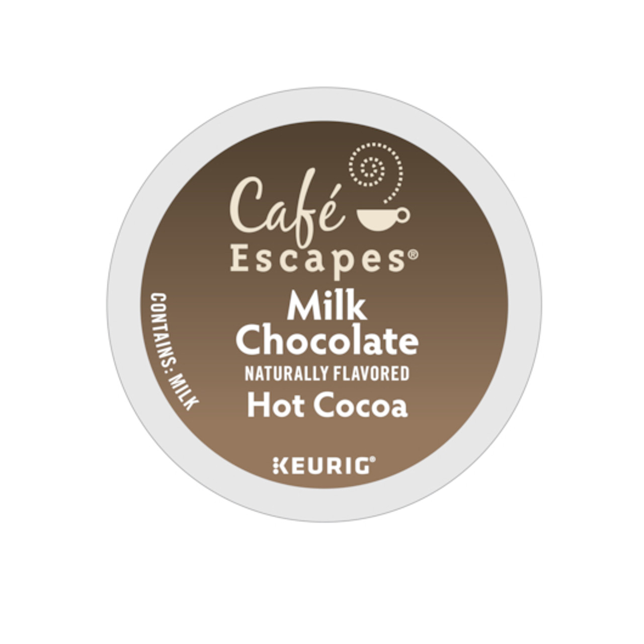 Cafe Escapes Milk Chocolate Hot Cocoa Mix K-Cup Pod, 24 Count, 4 Per Case