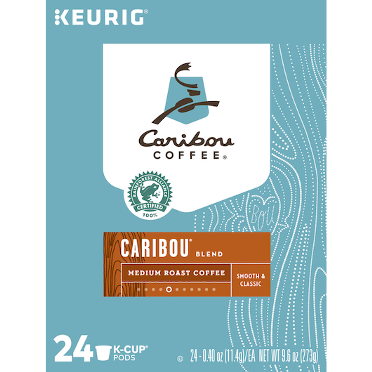 Caribou Coffee K-Cup Pod Caribou Blend, 9.6 Ounce, 4 Per Case