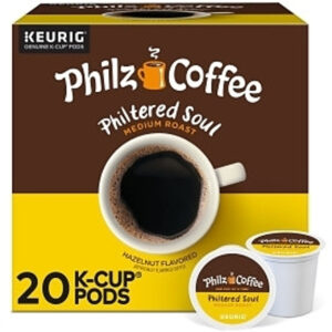 Philz Coffee Philtered Soul Medium Roast Hazelnut K-Cup Pods, 20 Count, 4 Per Case