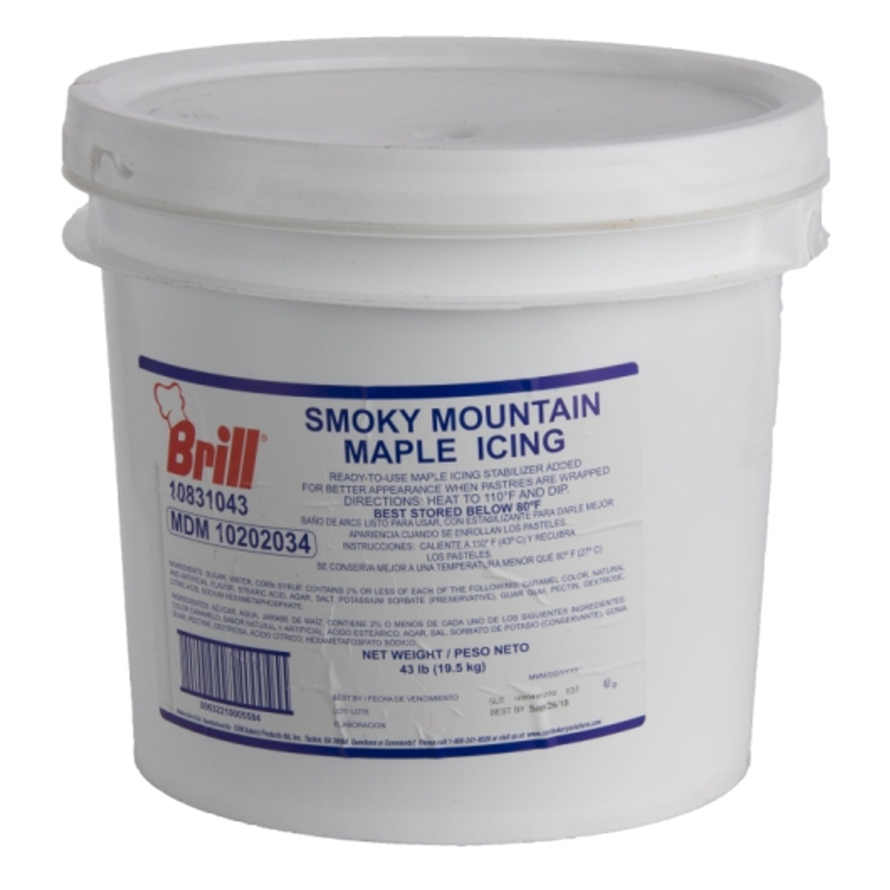 Brill Smoky Mountain Maple Icing, 43 Pounds