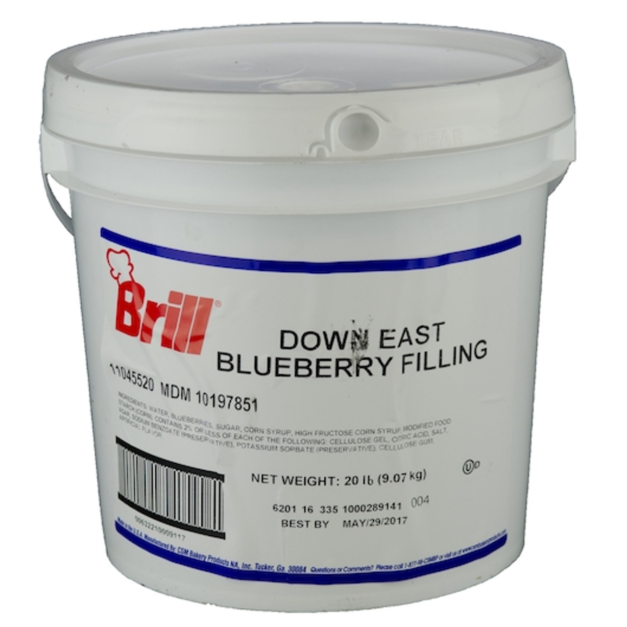 Brill Down East Blueberry Filling, 20 Pounds, 1 Per Case