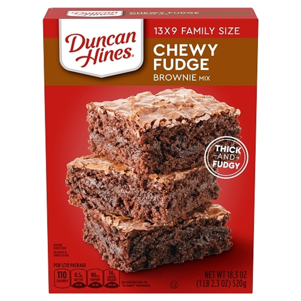 Duncan Hines Chewy Fudge Family Size Brownie Mix, 18.3 Ounce, 12 Per Case