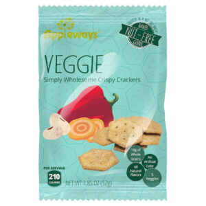 Appleways Whole Grain Veggie Crackers, 1.85 Ounce, 180 Per Case